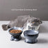 Nihow Elevated Cat/Dog Bowls: 5 Inch Ceramic Raised Food & Water Bowl Set, Elegant Gray for Protecting Pet's Spine (4.5