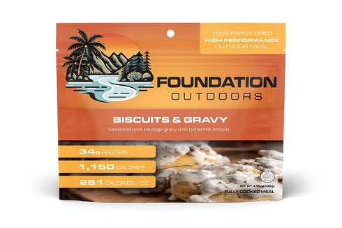 Biscuits and Sausage Gravy, Freeze Dried Backpacking & Camping Food, Emergency Food,
