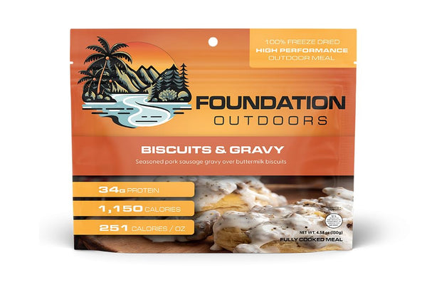 Biscuits and Sausage Gravy, Freeze Dried Backpacking & Camping Food, Emergency Food,