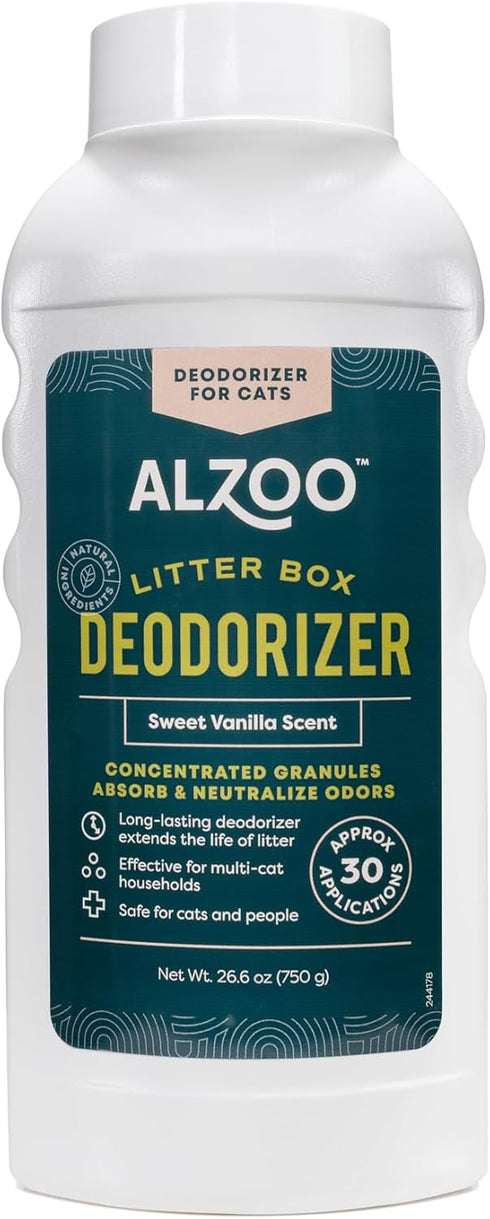 Cat Litter Deodorizer, Concentrated Granules Absorb & Help Neutralize Odors, Mineral-Based Active Ingredients, Up To 30 Uses, Sweet Vanilla Scent, 26.6 Oz.