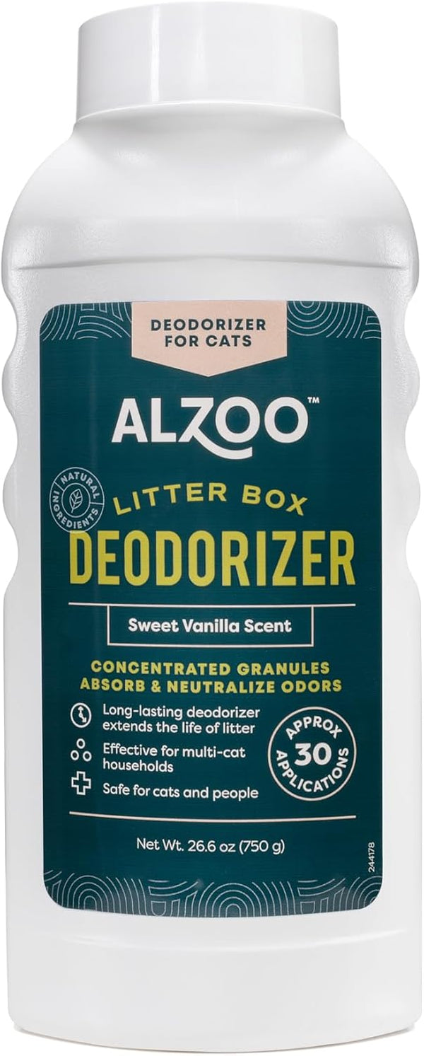 Cat Litter Deodorizer, Concentrated Granules Absorb & Help Neutralize Odors, Mineral-Based Active Ingredients, Up To 30 Uses, Sweet Vanilla Scent, 26.6 Oz.