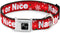 Buckle-Down Dog Collar, Wide Large, 18-32" Christmas Naughty Or Nice/Snowflakes Red/White/Green Bone