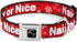 Buckle-Down Dog Collar, Wide Large, 18-32" Christmas Naughty Or Nice/Snowflakes Red/White/Green Bone