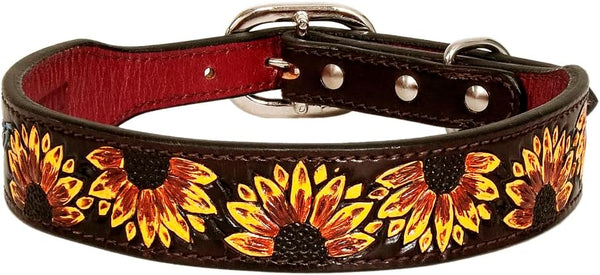 HILASON Brown Large Strong Genuine Leather Dog Collar | Painted Large | Leather Dog Collar | Dog Collar