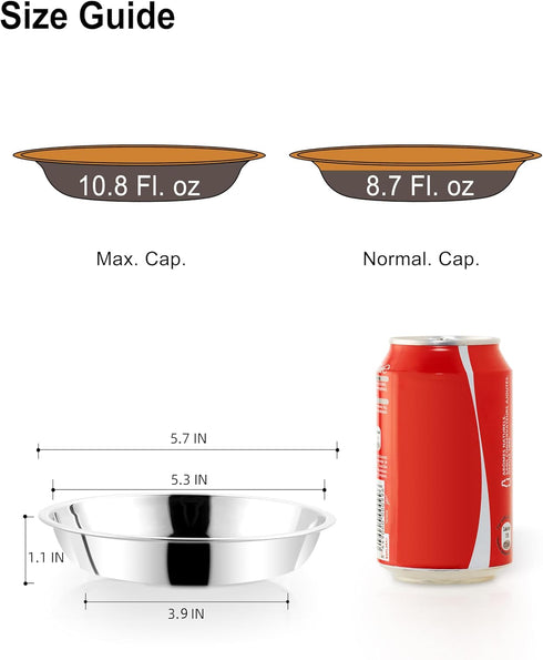 VENTION Stainless Steel Cat Bowls, Whisker Fatigue Cat Bowl, Metal Cat Dishes, Shallow Cat Food Dish