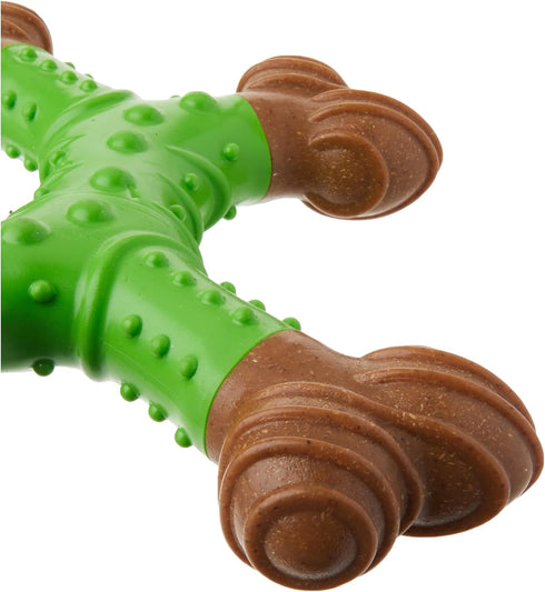 SPOT Bam-Bones Dental X-Bone - Bamboo Fiber with Massaging Rubber Center, Durable Oral Care Chew for Light Chewers