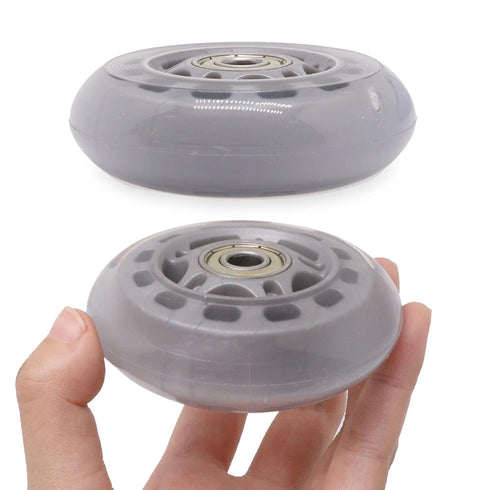 Inline Skate Wheels with Bearings, 3 Inch Roller Blade Wheels 76mm Clear for Office Chairs, Luggage, 4 Pack