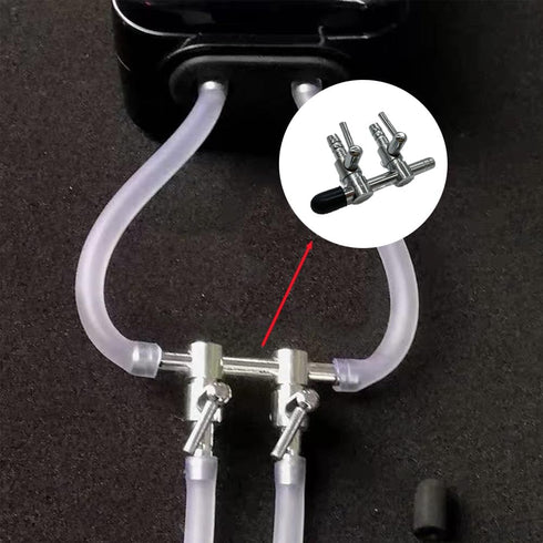 4 Pcs 2-Way Aquarium Air Splitter, Stainless Steel Pump Lever Flow Control Valve for Fish Tank
