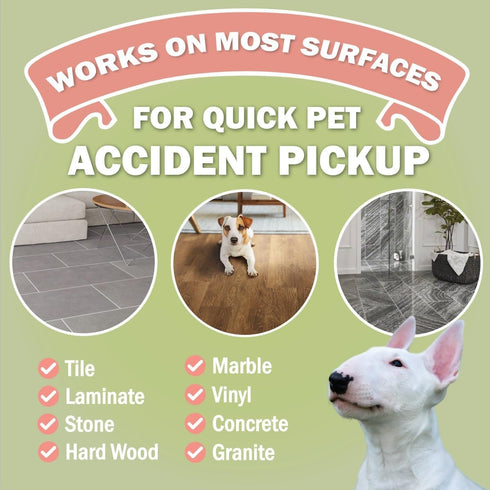Sprinkle & Sweep Pet Accident Cleanup for All Hard Surfaces, Non-Toxic Quick Pet Mess Cleaner & Odor Remover for Potty