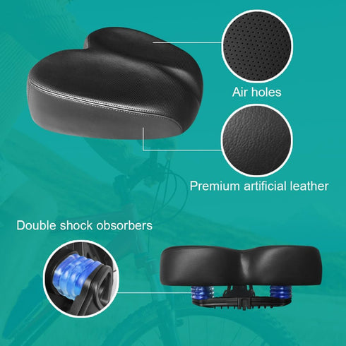 N3od3er Comfortable Bicycle Saddle for Exercise and Road Bicycle Oversized Comfort Seat for Stationary Extra Wide