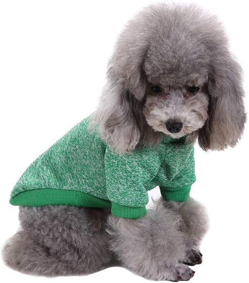 Pet Dog Classic Knitwear Sweater - Warm Winter Puppy Pet Coat, Soft Sweater Clothing for Small Dogs (XXS, Green)