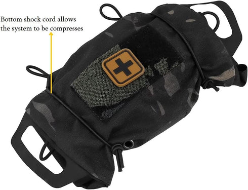 Tactical Military MOLLE Pouch, Rapid First-aid Belt Pouch, Survival Med Roll Carrier with Hypalon Handle