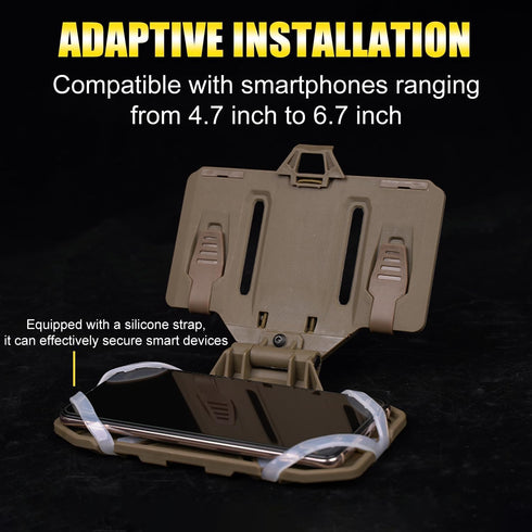 Tactical Plate Carrier Vest Attachments, Universal Phone Chest Mount for Screen Size 4.7"-6.7" Molle Navigation Holder