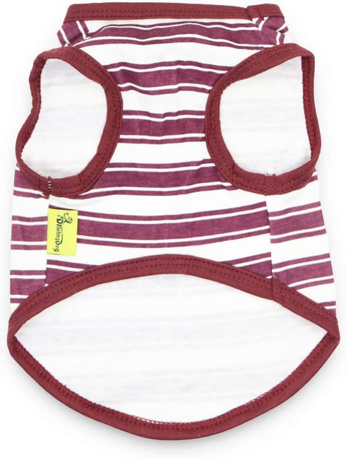 6 Pack Small Dog Shirts for Girls, XS Puppy T Shirt Striped Dog Clothes for Yorkies, Summer Vest Breathable Apparel