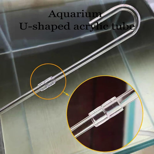 2X Acrylic U Shape Tube for Aquarium Air Pump, CO2 Diffuser Connector Tube