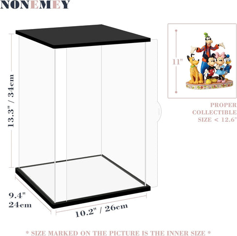 NONEMEY Clear Acrylic Display Case, Dustproof Model Showcase Organizer Box with Remote Control Light
