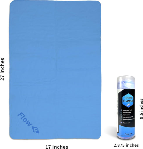 Flow Swim Chamois Towel - 26" x 17" (Blue)