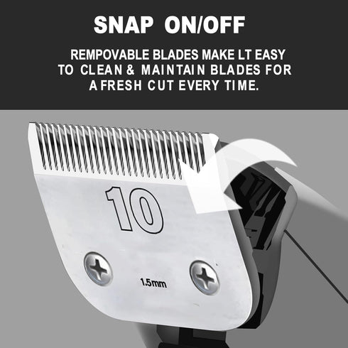 Clipper Blade Dog Grooming, Compatible with Andis Carbon Infused Steel, Detachable Ceramic Sharp Edge, 2Pack #10