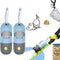 Dog Poop Waste Bags Holder with LED Flashlight, Cute Poo Bags Dispenser for Pet Leash, 2 Pack (Sky Blue)