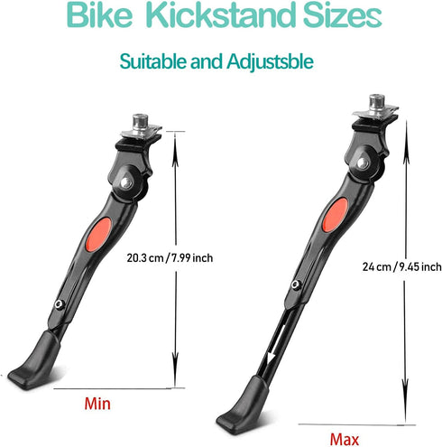 SEISSO Adjustable Aluminium Alloy Bike Kickstand - Center Mount for 16 18 Inch Kids Bicycle, MTB/Road Bike/BMX