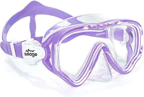 Seago Kids Swim Goggles Snorkel Diving Mask for Youth (5-15), Anti-Fog 180° Clear View