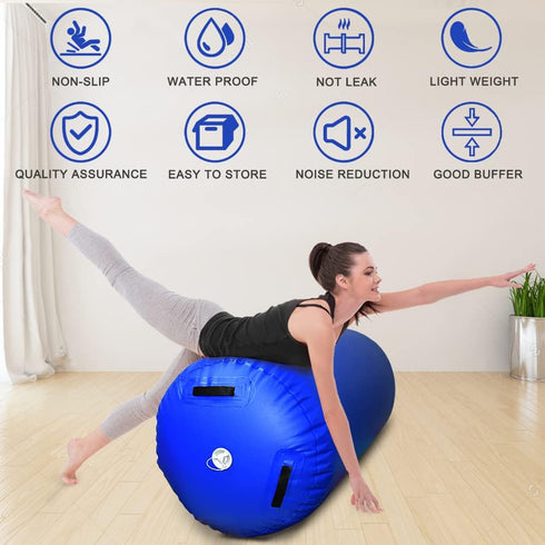 GLANT Inflatable Air Mat Tumble Track - Round Gymnastics Springboard