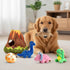 Generic 10x2x5 Inches Dinosaur Squeaky Dog Toy for Large Dogs, Interactive Plush Chew Toy, Hide and Seek Design, Black