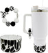 WAFOIRO Highland Cow Silicone Boot Tumbler Handle Decor Cow Print Water Bottle Accessories