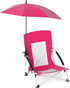 Goplus Beach Chair with Umbrella, 330lbs Folding Backpack Chairs for Adults with