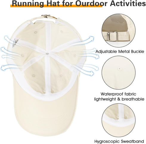 Unisex Running Baseball Hat Waterproof Outdoor Sun Protection Hat for Men and Women