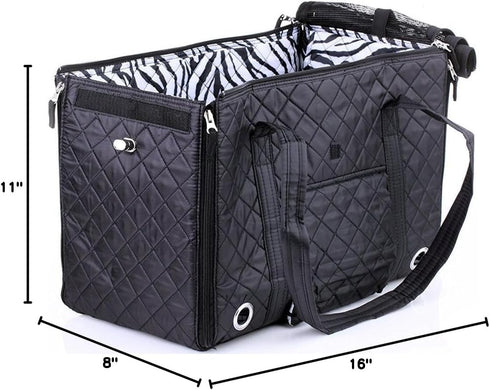 Medium Black Sherpa Park Tote Pet Carrier
