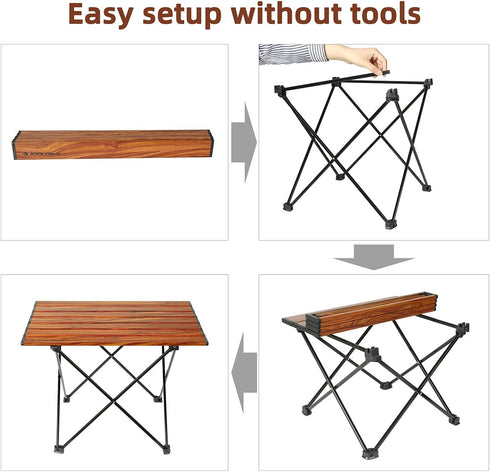 ROCK CLOUD Portable Camping Table, Ultralight Aluminum Folding Beach Table for Camping, Hiking, Outdoor Picnic (Size M)