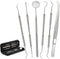 Patekfly Stainless Steel 6 Pack Dental Tools, Dental Pick, Floss, Hygiene Tool Set for Oral Care