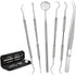 Patekfly Stainless Steel 6 Pack Dental Tools, Dental Pick, Floss, Hygiene Tool Set for Oral Care