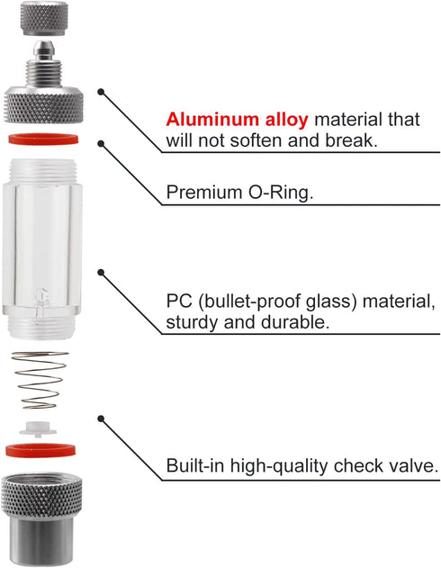 Aquarium CO2 Bubble Counter with Built-in Check Valve for CO2 Generator Regulator