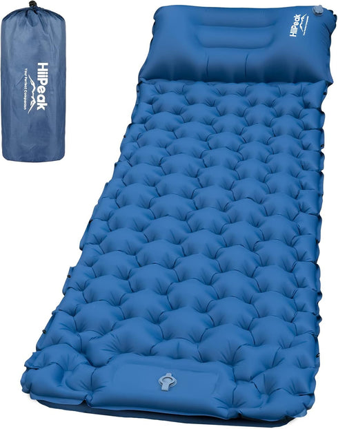 HiiPeak Sleeping Pad for Camping, Ultralight Inflatable Mat with Built-in Foot Pump & Pillow