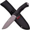 MTech USA Fixed Blade Knife, Grey TiNite Coated Stainless Steel Blade with Black Nylon Fiber Handle, Full Tang