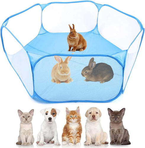 Guinea Pig Playpen Rabbit Cage Breathable & Transparent Small Animal Cage, Pop