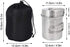 Set Keenso Stainless Steel Cookware with Foldable Handle, Compact Storage Bag, for Camping, Hiking, and Picnic