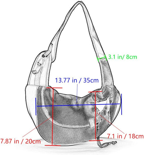 Dog Sling Carrier for Small Dogs Cat Carrier Breathable Mesh Bag(Fits Approximately 3 lbs to 6 lb Pets)(Black)