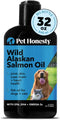 Pet Honesty Wild Alaskan Salmon Oil - 32oz Omega-3 Fish Oil for Dogs and Cats for Skin and Coat health