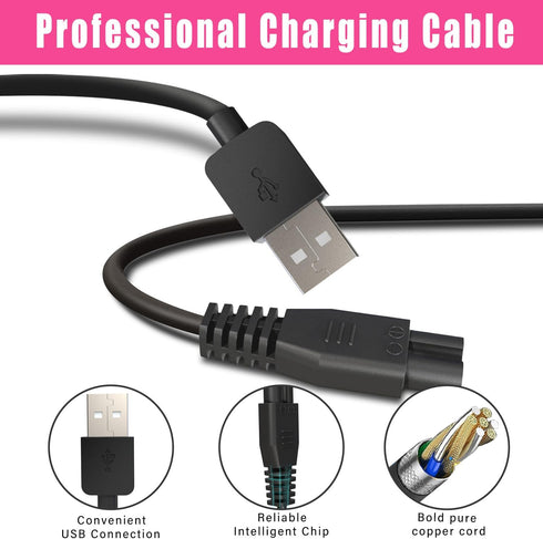 Universal Hair Clipper Charger Cord, Replacement Charger for Various Electric Hair Clipper,Shavers,Razors,Trimmer, Pet Clipper- Fit SUPRENT Clippers,Fit Ceenwes Trimmer,fit oneisall Dog Clippers etc by Pinkind