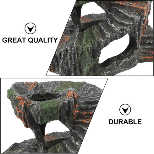Housoutil Turtle Terrace Tortoise Tank Decoration, Hiding Cave Aquarium Model, Landscaping Tool, Fish Tank Ornament