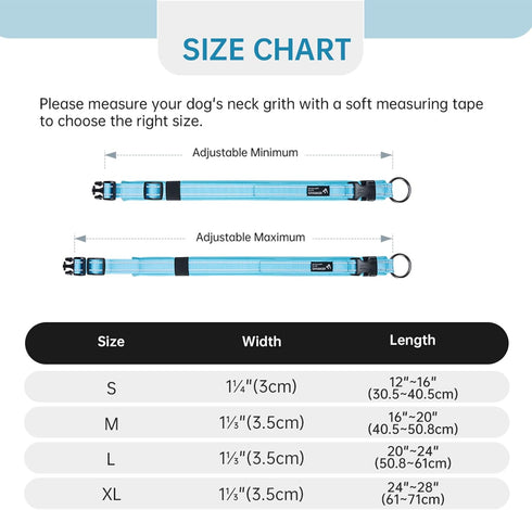 EXCELLENT ELITE SPANKER Reflective Dog Collar Classic Soft Padded Breathable Nylon Adjustable Pet Collar with Quick Release Buckle for Boy Girl Male Female Small Medium Large Dogs Training(Pink-S)