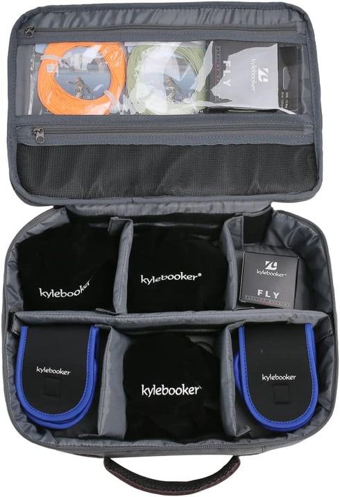 Kylebooker Fishing Reel Gear Bag, Portable Tackle Organizer Storage Case for Spinning Baitcasting Fly Reels