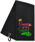 Hafhue Queen of The Green Embroidered Golf Towel - Golf Accessories Gift for Women, Retirement Birthday Gifts