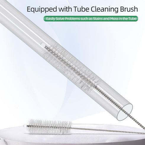 UPETTOOLS Shrimp Feeding Dish Set, Clear Durable Fish Feeder Tube Kit with Cleaning Brush for Fish Tank