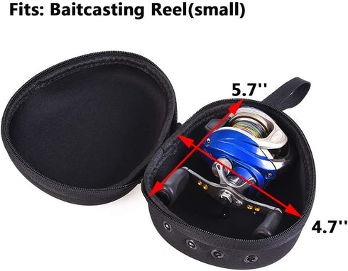 Fishing Reel Protective Case for Baitcasting Drum Spinning Raft Reels, Tackle Storage Bag with Strap