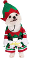 Mogoko Dog Cat Christmas Elf Costume, Funny Pet Cosplay Dress with Cap for Xmas (XL Size)