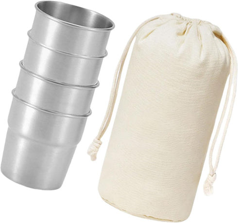 Ywmsfl 4pcs Stainless Steels Drinking Cup Outdoor Travel Coffees Milk Mugs Replacement Stackable